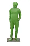 Fabrice Hyber, Hommes de Bessine, 2012, sculpture en bronze peint en vert