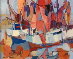 Claude Schürr, Composition, huile sur toile