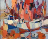 Claude Schürr, Composition, huile sur toile