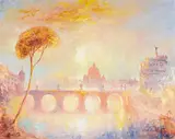 Léopold Baijot, Le pont des Anges, Rome, 2008, huile sur toile signée et datée "1.1.08"