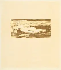 Henry Moore, Femme allongée, 1973, lithographie sur papier Japon