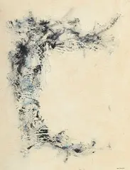 Don Fink, Composition abstraite, 1960, huile sur papier marouflée sur toile