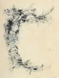 Don Fink, Composition abstraite, 1960, huile sur papier marouflée sur toile