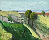 René Seyssaud, Paysage en bord de mer, huile sur toile