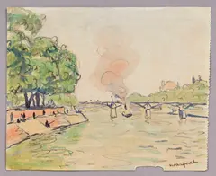 Albert Marquet, Le Pont des Arts, c. 1945-1946, aquarelle et crayon sur papier