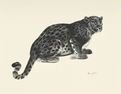 Georges Lucien Guyot, Jaguar aux aguets, eau-forte