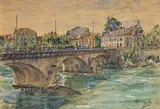 Charles de Ziegler, Pont de Carouge, aquarelle sur papier