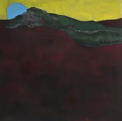 Peter Wullimann, Coucher de soleil, 1984, technique mixte sur papier