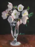 Armand Henri Rouiller, Bouquet de roses de Noël, 1974, huile sur toile