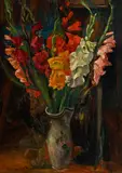 Octave Matthey, Bouquet de glaïeuls, huile sur panneau