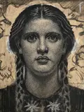 Charles l'Eplattenier, Portrait de jeune fille, fusain et craie sur papier