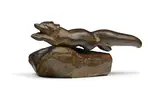 Robert Hainard, Renard bondissant, 1987, sculpture en bronze