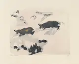 Robert Hainard, Poursuite de chamois, bois gravé