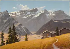 Eugène Devaud de Madelin, Diablerets pris en montant ver le Col du Pillon, huile sur toile