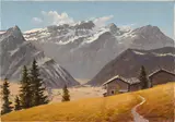 Eugène Devaud de Madelin, Diablerets pris en montant ver le Col du Pillon, huile sur toile