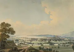 Giovanni Salucci, Vue de la Ville de Genève et de ses environs, 1816, gravure rehaussée