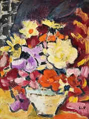 Louis Valtat, Vase de fleurs, 1942, huile sur carton