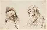 dit Guercino Giovanni Francesco Barbieri, Etude pour la Visitation, 1987, encre brune et plume sur papier