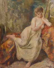Otto Vautier, La réflexion de la modèle, huile sur toile