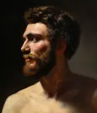 Ernst Stückelberg, Portrait d'homme, huile sur toile marouflée sur pavatex