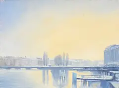 Claude Sauthier, Vue des Berges, huile sur panneau