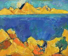 Carl Walter Liner, Paysage côtier, huile sur toile