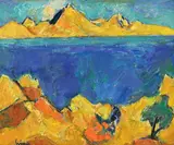 Carl Walter Liner, Paysage côtier, huile sur toile