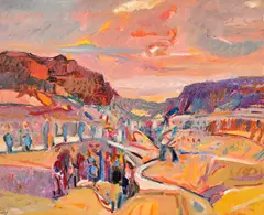 Jean Krillé, Paysage, huile sur pavatex