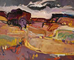 Jean Krillé, Paysage, huile sur pavatex