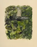 Robert Hainard, Grand coq au vol, bois gravé