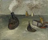 Raoul Domenjoz, Marine, huile sur pavatex