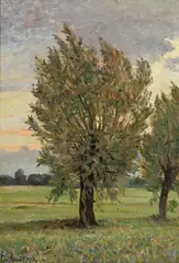 Louis-Amédée Baudit, Arbres en bord de champ, 1923, huile sur toile