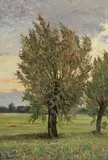 Louis-Amédée Baudit, Arbres en bord de champ, 1923, huile sur toile