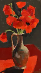 Pavots by Pierre Louis Aymar, 1963, huile sur toile, sold Mar 2026