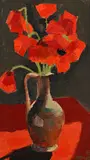 Pierre Louis Aymar, Pavots, 1963, huile sur toile