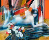 Jean Pierre Valadier, Le bouquet de Samantha, technique mixte sur toile