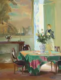 Valéry Tchernoritsky, Intérieur avec tapisserie, huile sur toile