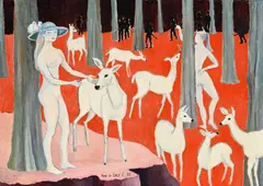 Anne de Looz Corswarem, Femmes, 1988, huile sur toile