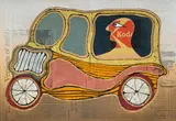 Alex Kosta, Automobile (with photographer), 1974, découpage et collage en relief sur carton