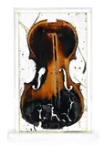 Arman, The Last Violin, 1977, sculpture, technique mixte, violon brisé et calciné dans de la résine