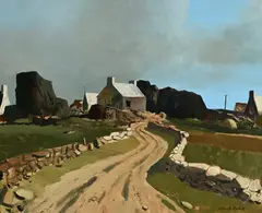 Roland Oudot, Environs de Tréguier, huile sur toile