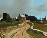 Roland Oudot, Environs de Tréguier, huile sur toile