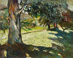 Alfred Lombard, Paysage au grand arbre, c. 1905, huile sur toile