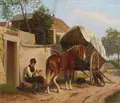William Hahn, Der junge Gertenschnitzer, 1868, Öl auf Leinwand