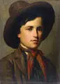 Paul Rudolf Linke, Bildnis eines jungen Italieners, 1872, Öl auf Leinwand, vollflächig auf Malpappe kaschiert