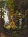 Carl Gustav Adolf Thomas, Motiv aus dem Kamnitzgrunde in Böhmen, Wohl 1863, Öl auf Leinwand, vollständig auf Sperrholz kaschiert