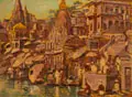 Fritz Max Hofmann-Juan, Varanasi am Ganges, 1927, Öl auf Leinwand