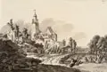 Adrian Zingg, Burg Stein im Erzgebirge, Um 1775, Pinsel- und Federzeichnung in Tusche auf Bütten