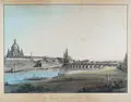 Christian Gottlob Hammer, Vue de Dresde prise du côté de Nord-est, Um 1810, Kolorierte Radierung