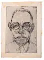 Ludwig Godenschweg, Herrenporträt / Frauenporträt (zwei Abzüge). 1931–32/1927, Radierungen mit Plattenton auf sehr feinem Japan
